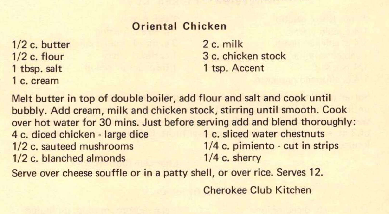 Oriental Chicken
