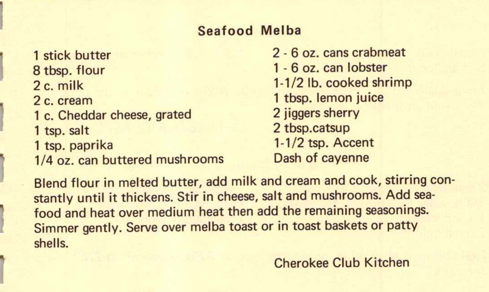 Seafood Melba
